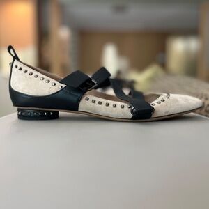 Valentino Garavani Suede Leather Studded Mary Janes